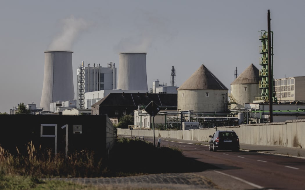 Exterior shot of the chemical park in Leuna, August 28, 2024. (Photo by Florian Gaertner / Photothek Media Lab / dpa Picture-Alliance via AFP)