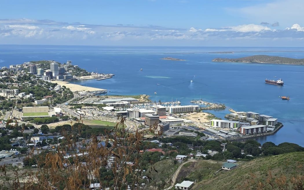Papua New Guinea's capital, Port Moresby below