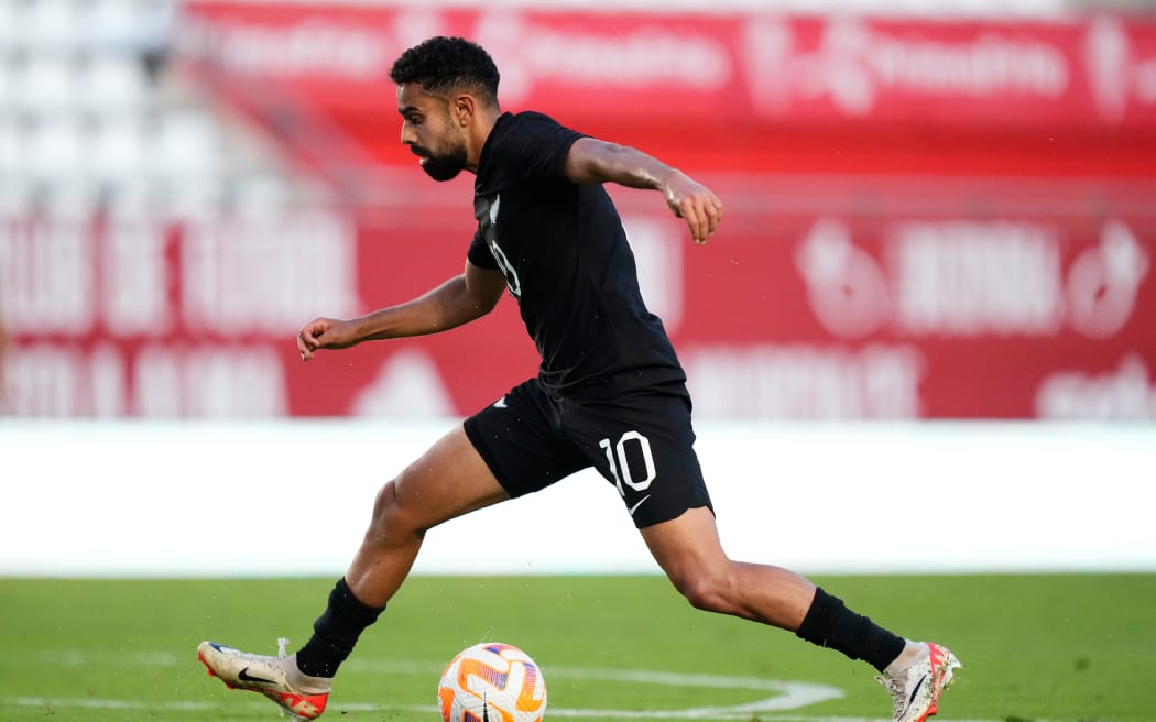 Sarpreet Singh of New Zealand during the New Zealand All Whites v DR Congo game, 2023.