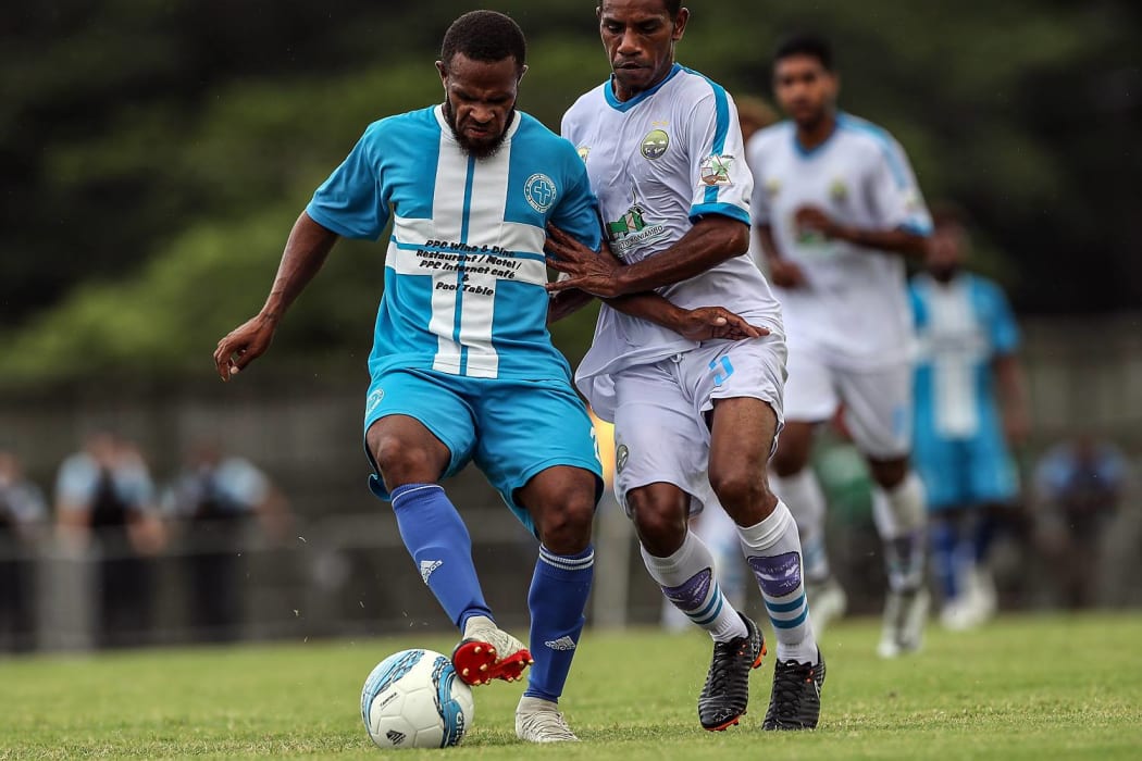 Vanuatu's Malampa Revivors (L) were outclassed by Hienghène Sport in their opening match.