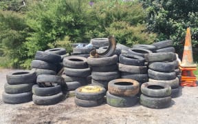 Gary Coker collected 87.5 tyres from the Utuhina Stream mouth in one day.