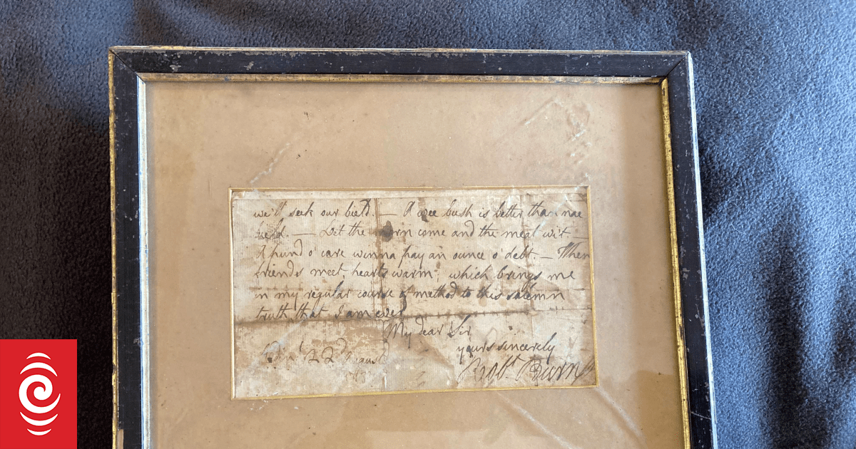 Celebrated Scottish poet's 239-year-old manuscript on display in Dunedin
