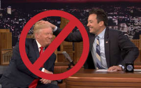 Just say no: Jimmy Fallon and Donald Trump getting cosy.