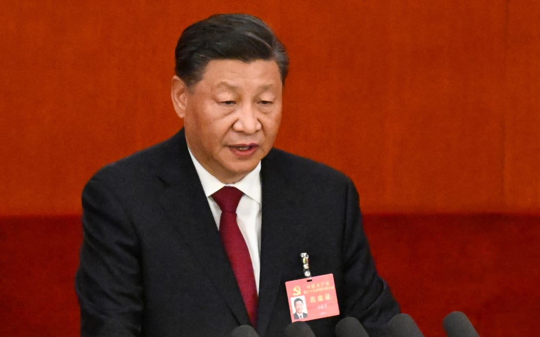 China's President Xi Jinping speaks during the opening session of the 20th Chinese Communist Party's Congress at the Great Hall of the People in Beijing on October 16, 2022.
