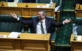 National MP Michael Woodhouse appealing to the Speaker during Question Time