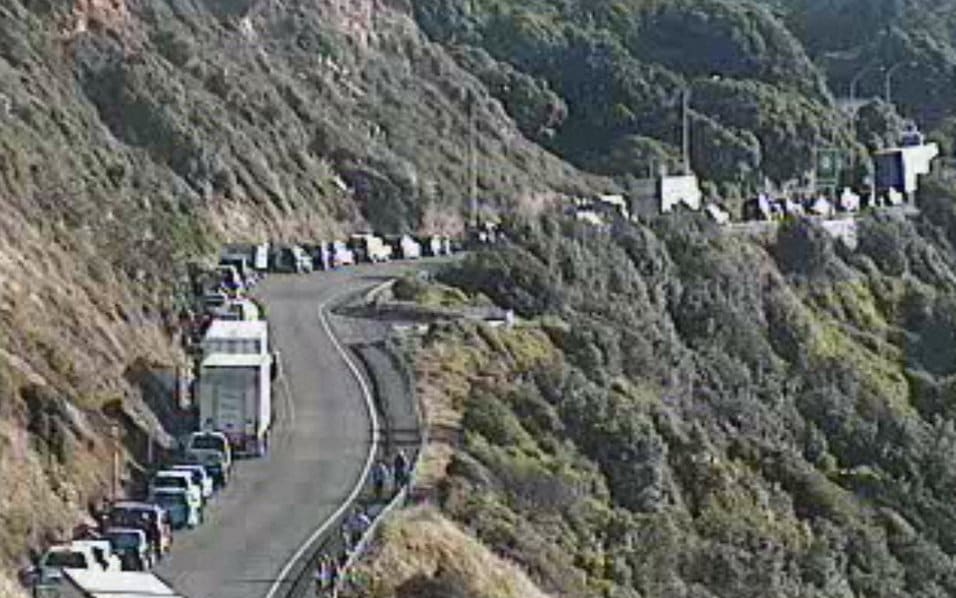 One of NZTA Wellington's cameras shows traffic about 6.45pm near the site of a crash at Pukerua Bay.
