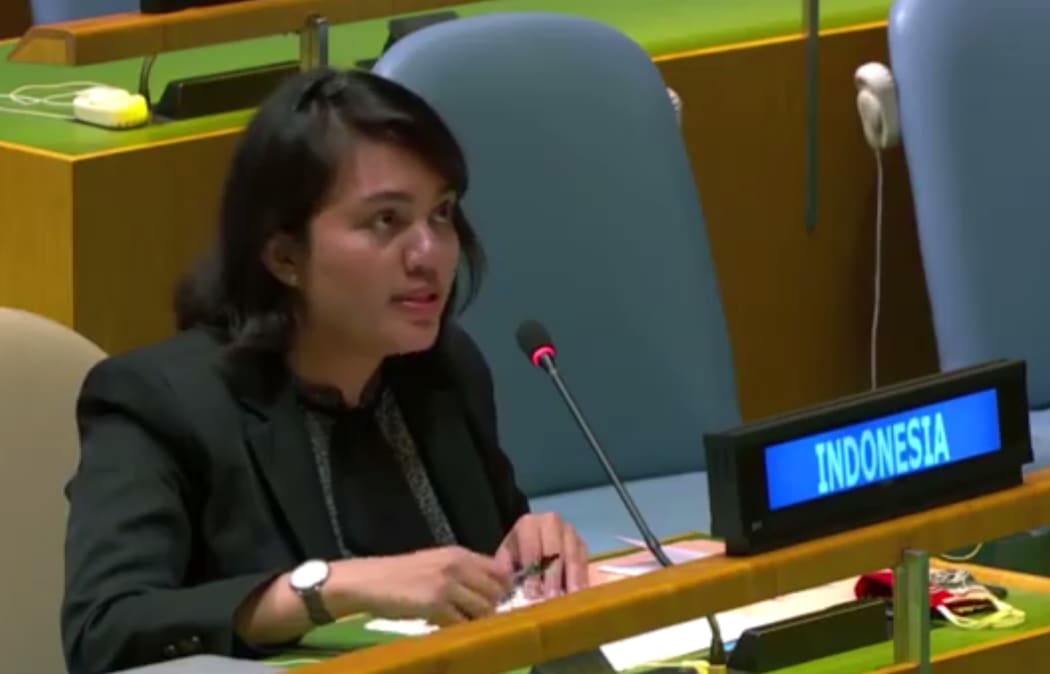 A diplomat from Indonesia's permanent mission at the United Nations, Silvany Austin Pasaribu.