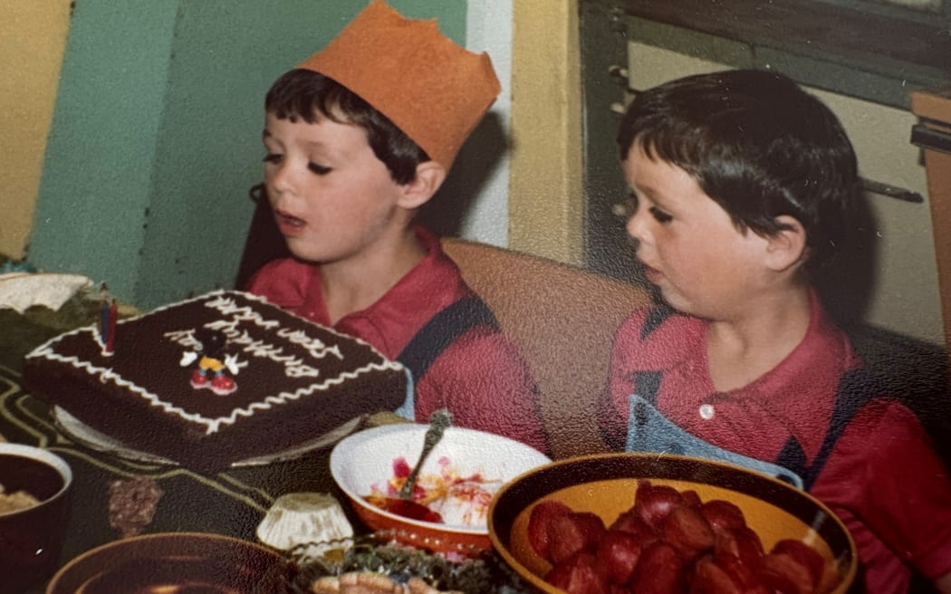 Glen and Sean Scanlon celebrating their fourth birthday on Christmas.