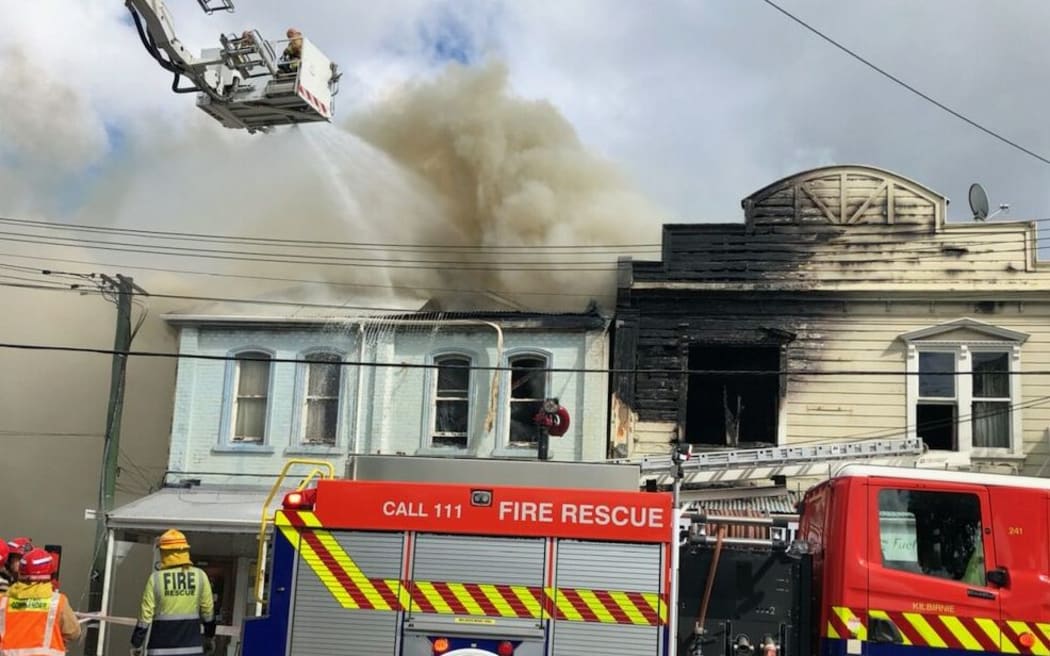 Firefighters battle a blaze in Kilbirnie, Wellington