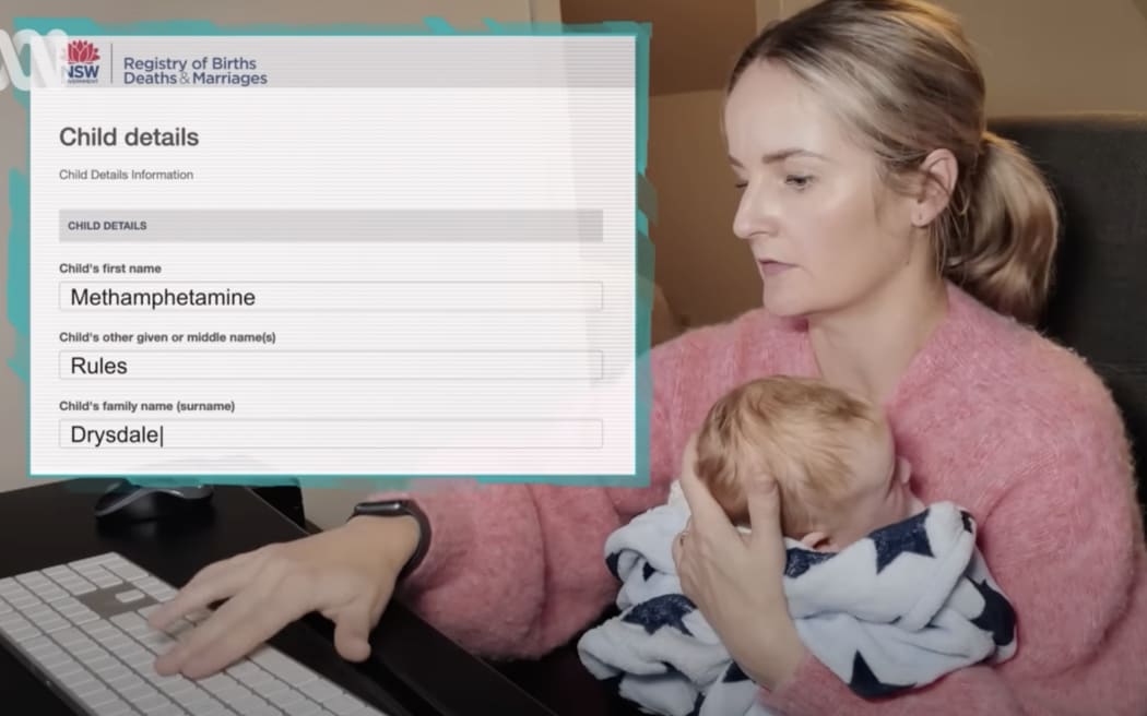 ABC journalist Kirsten Drysdale submits the baby name "Methamphetamine Rules."