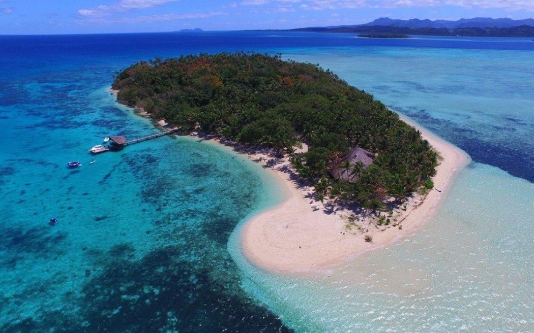 Aerial view of Leleuvia Resort, Fiji