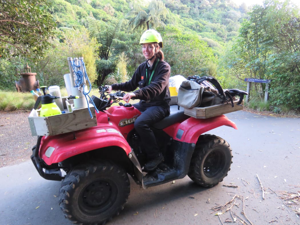 Ellen on the quad bike
