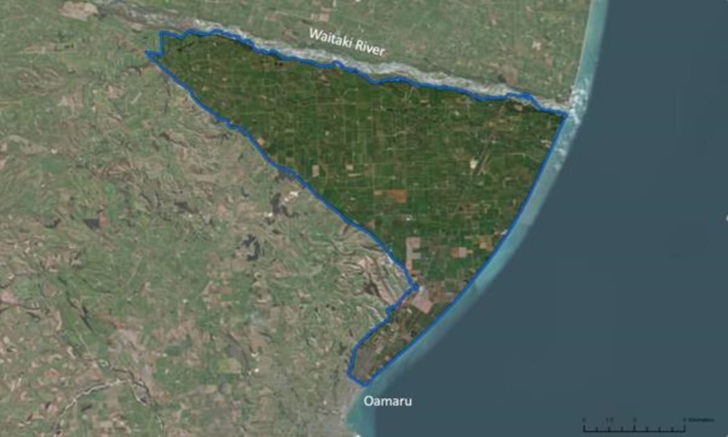 Otago Regional Council's testing area for E. coli.