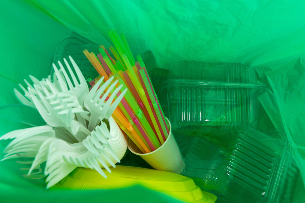 Single use cutlery plates straws cup and package boxes.