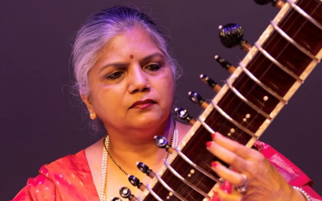 Shalu Garg plays the sitar