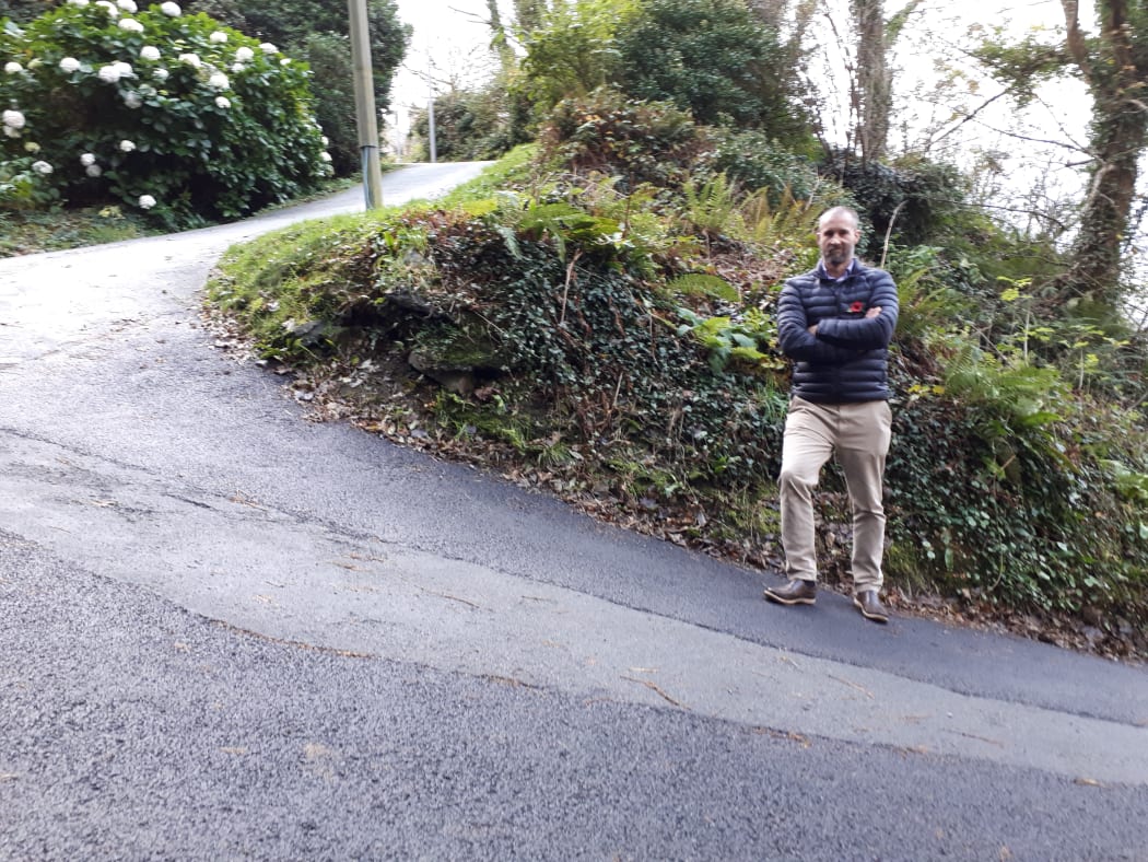 Dunedin surveyor Toby Stoff at Ffordd Pen Llech in Harlech.