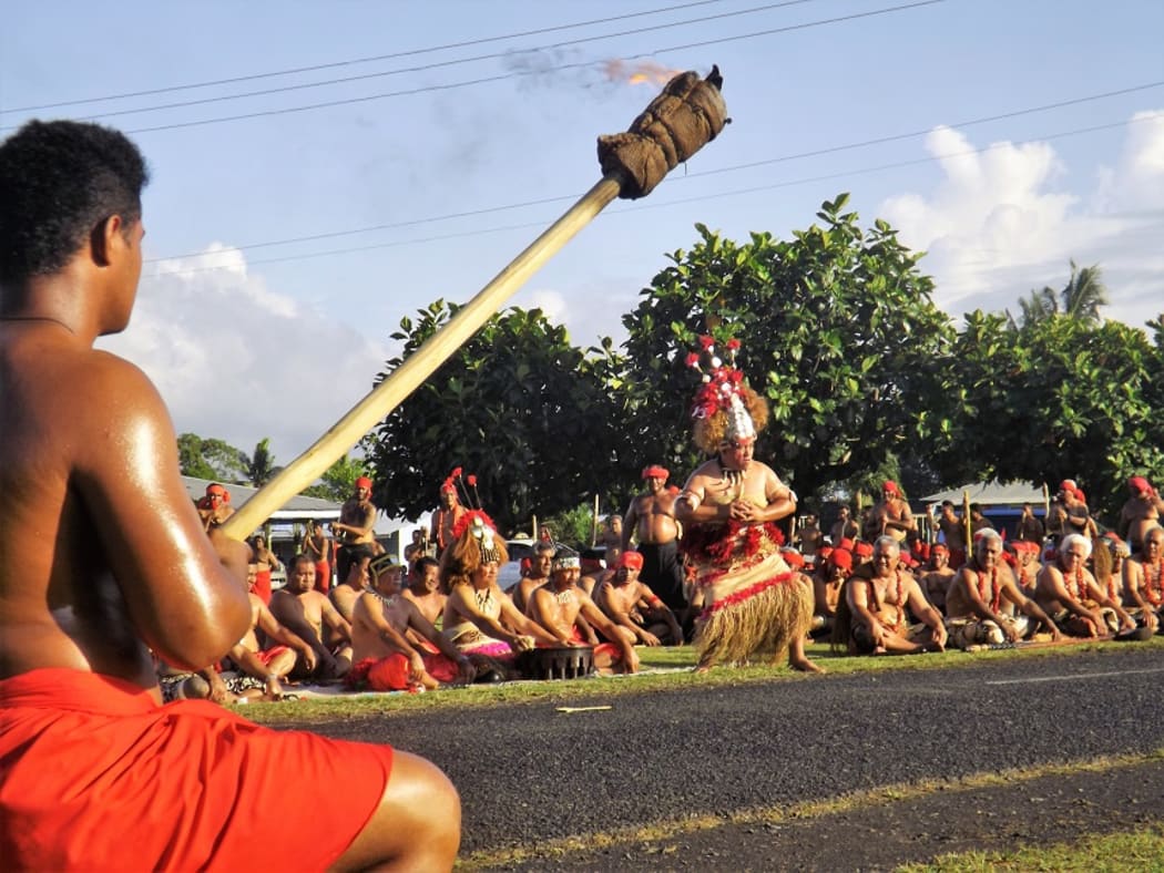 Traditional sua presentation by the village of Malie