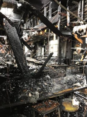 Kirwee Tavern was cordoned off after a fire destroyed the building on Christmas Day in 2019.