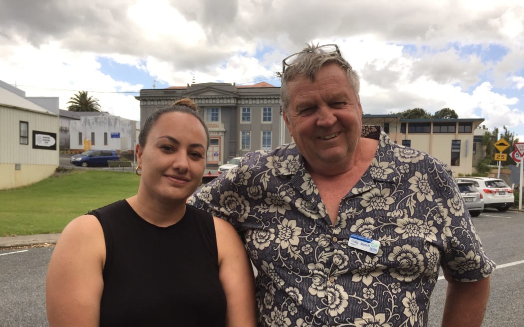 Kaipara District Council Te Moananui o Kaipara Māori Ward councillor Pera Paniora and mayor Craig Brown.