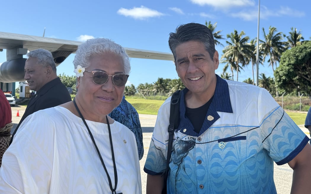 Fiamē Naomi Mataʻafa and Surangel S. Whipps Jr. arrive in Vava'u.