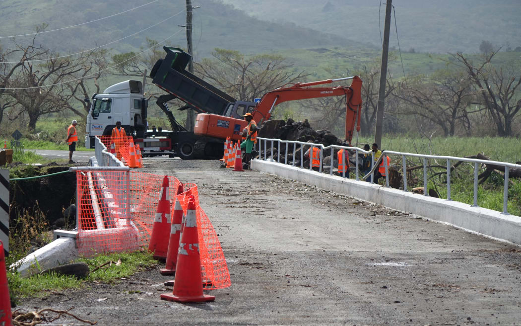 Bridge works on the Kings Rd near Tavua Fiji