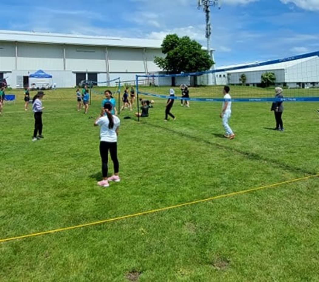 Young female refugees from Palmerston North participated in Volleyball Manawatu's girls-only event in Whanganui recently.