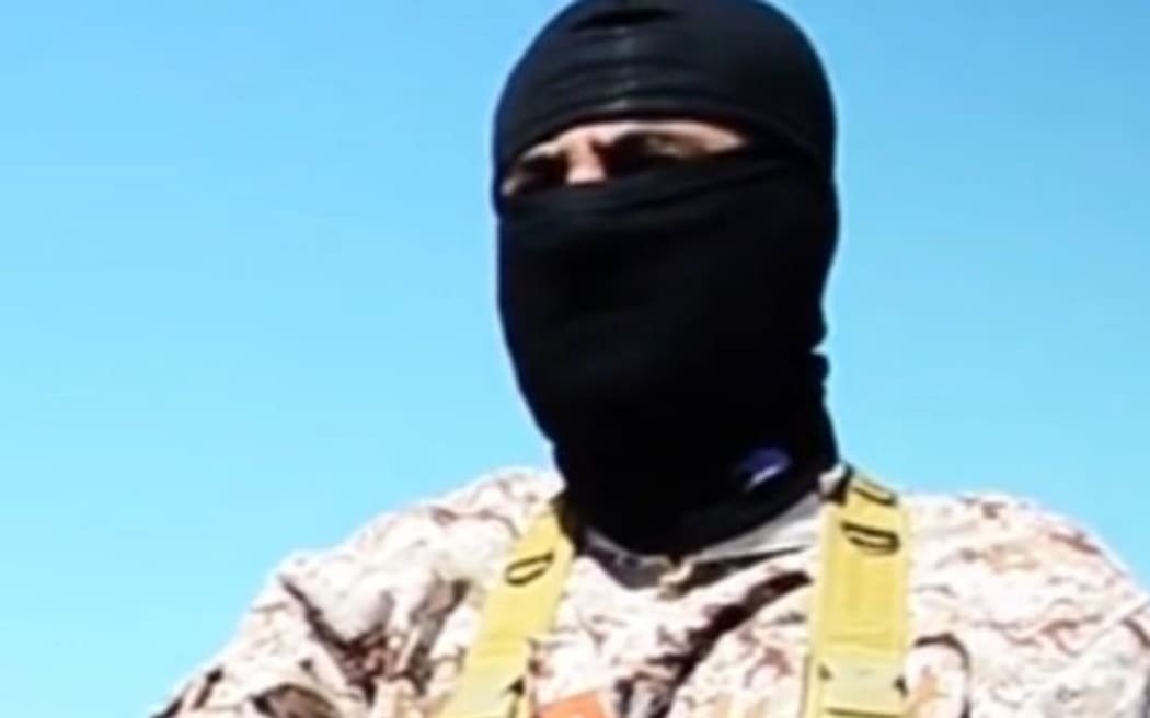 An image from a video purportedly showing the execution of Ethiopian Christians in Libya.