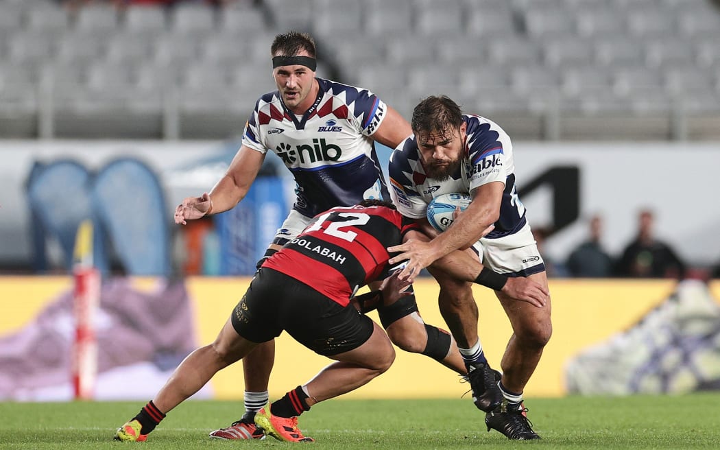 Angus Ta’avao of the Blues playing against the Crusaders.