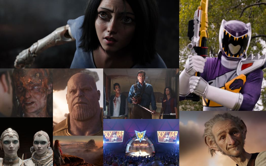 Some of the many films and TV shows featuring digital effects from NZ companies Weta Digital and PRPVFX