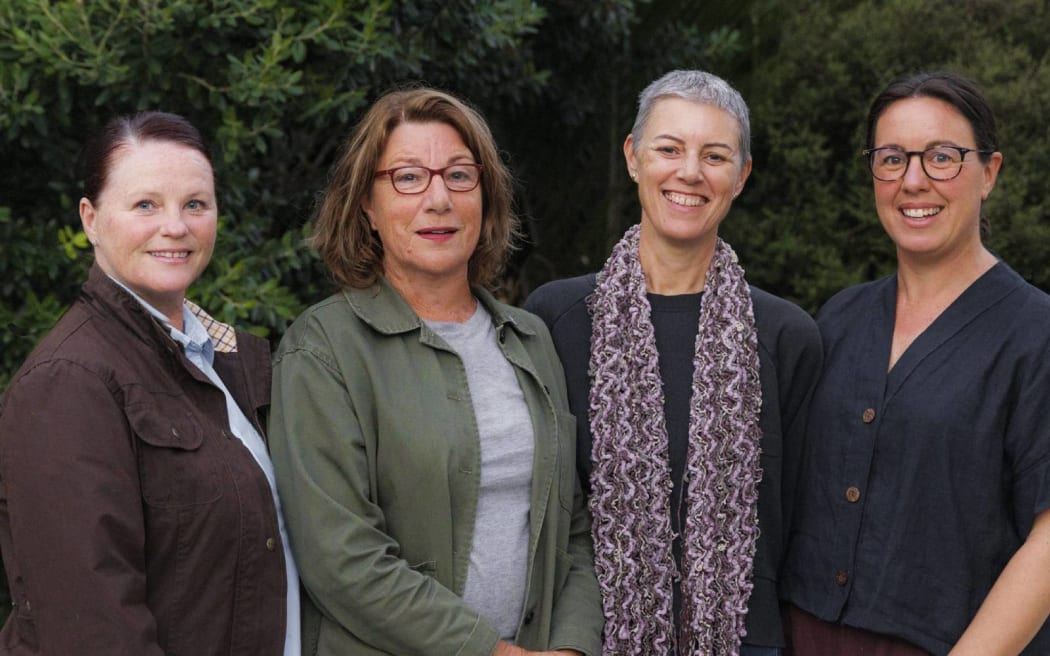 Kaipara Climate Action Group’s Aprilanne Bonar (left) with fellow members (from left) Helen Price (chair), Kate Price and Caren Davis