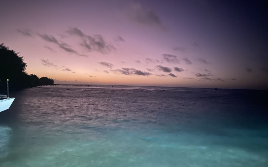 Sunset over the ocean at Rarotonga, July 2023.