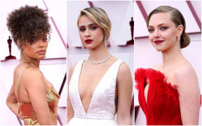 Andra Day, Maria Bakalova and Amanda Seyfried on the red carpet at the 93rd Academy Awards 2021.