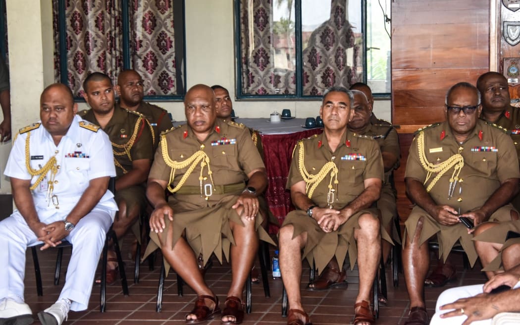 The Republic of Fiji Military Forces senior officers at the reconciliation and restoration service on Wednesday. 25 September 2024