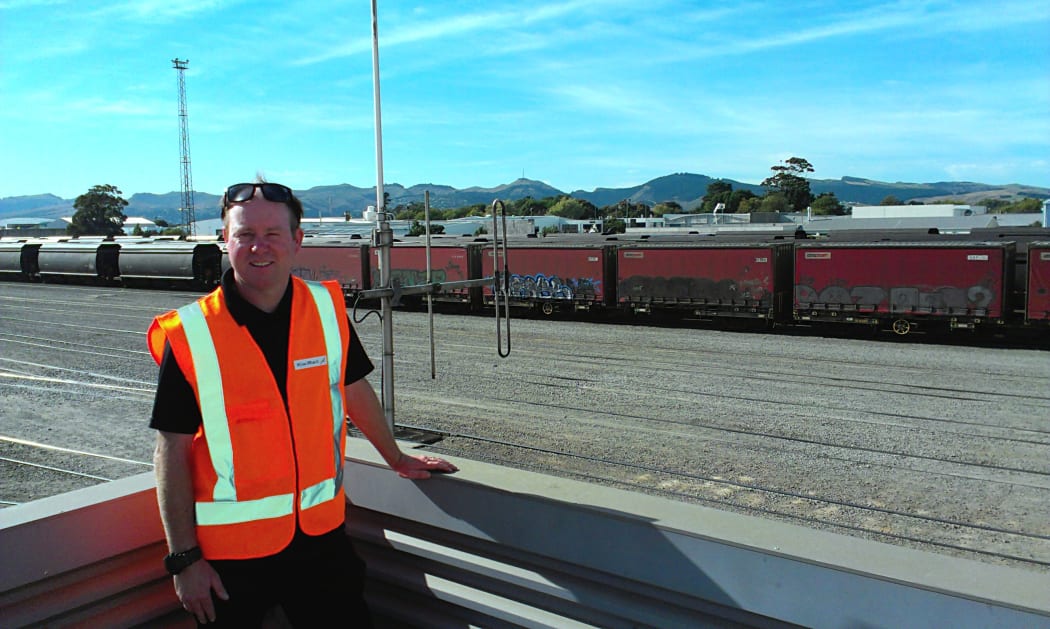 A photo of Jason Lawn at Kiwi Rail's Middleton yard.
