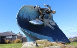 The surfer statue at Colac Bay/Ōraka was not fiberglassed when it was built in 1999, which ultimately compromised its longevity.