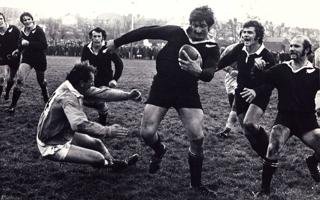 Alan Sutherland on the burst for New Zealand, 1972-73 tour of Britain and France.
