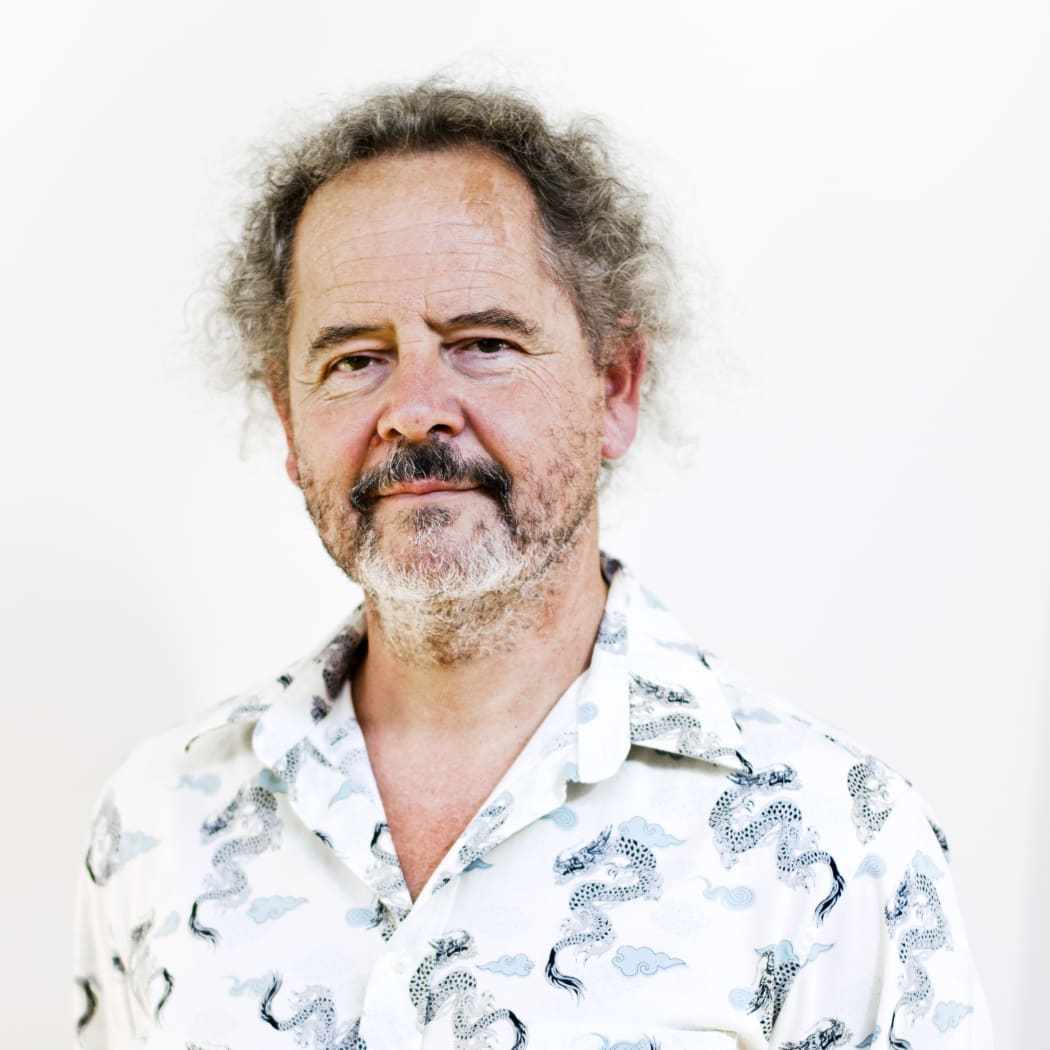 A portrait of Fergus Barrowman, editor and publisher at Victoria University Press.