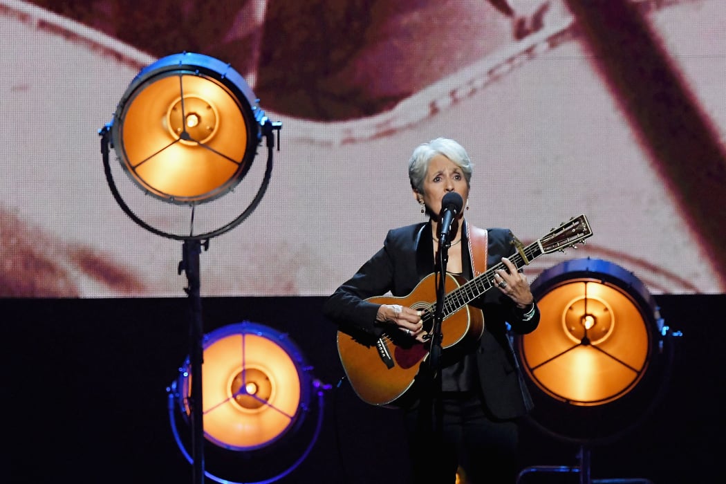 2017 Inductee Joan Baez performs onstage at the 32nd Annual Rock & Roll Hall Of Fame Induction Ceremony at Barclays Center on April 7, 2017 in New York City.