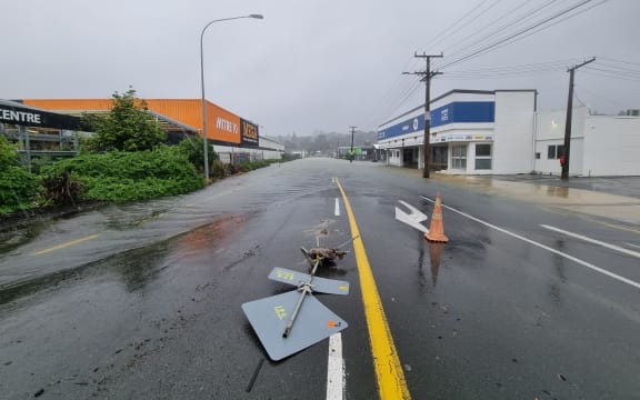 Kaka Street in Morningside, Whangārei is flooded.