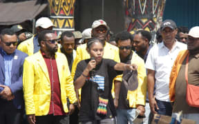 Students hold a rally at Abepura Circle in Jayapura, the capital of Indonesia’s Papua Province, to protest against Indonesia's plan to resume a transmigration program, 4 November 2024.