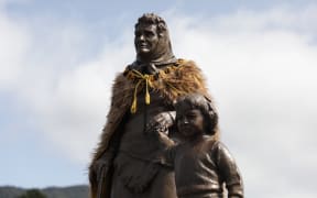 The statue of Dame Whina Cooper  was unveiled at Waipuna Marae.