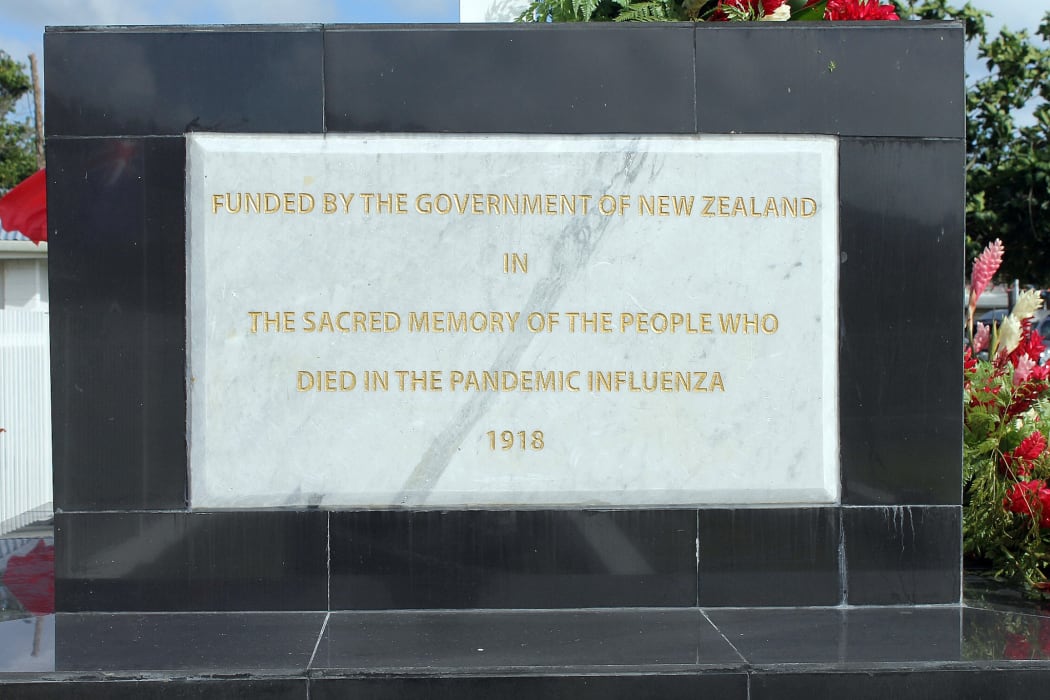 Monument erected by the NZ Government commemorating those who died in the Spanish influenza epidemic in Samoa