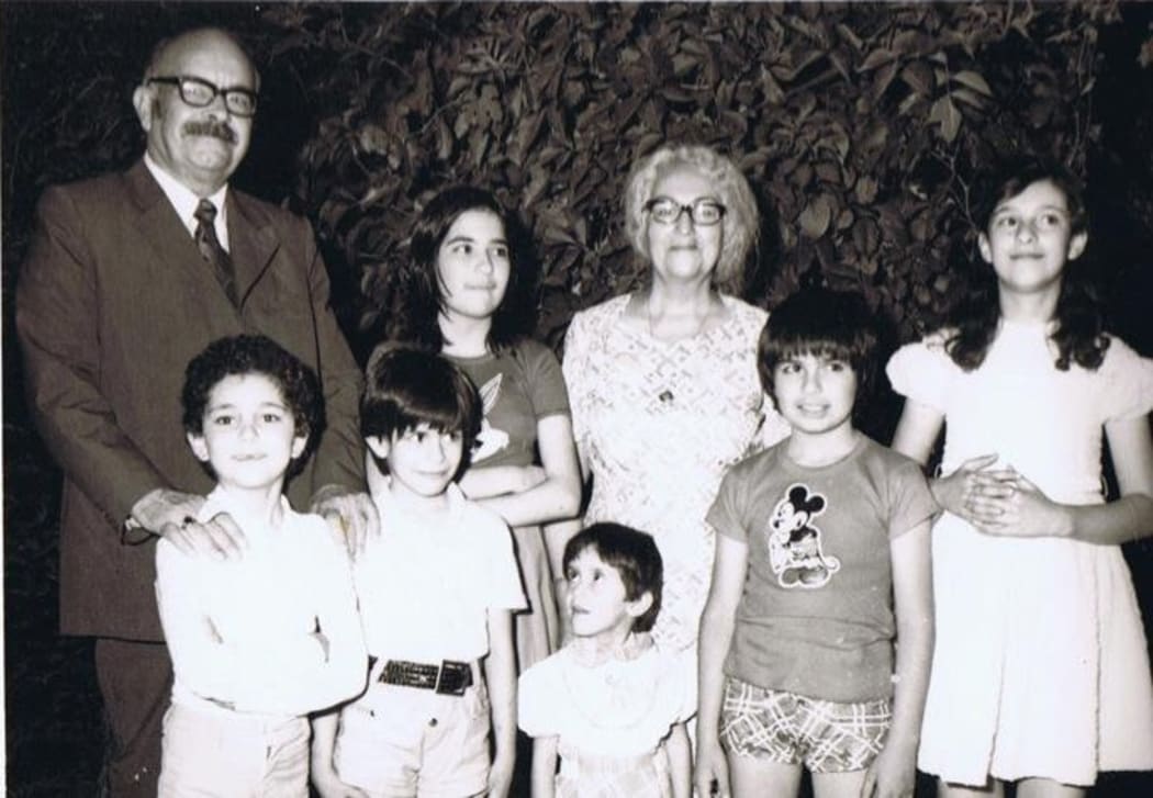 Mina (far right) in Iran with some of her family
