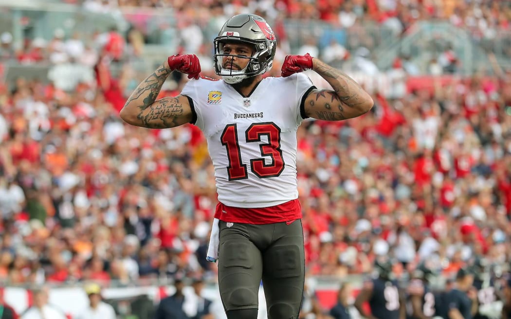Receiver Mike Evans celebrates a touchdown for Tampa Bay Buccaneers.