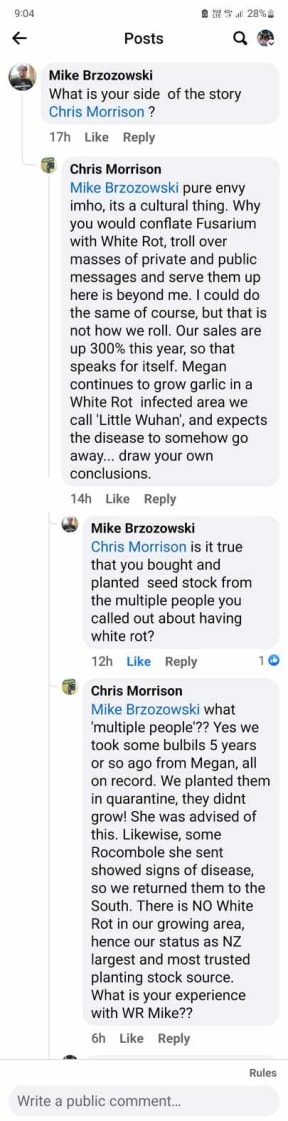 A screenshot of one of Morrison's social media comments, in which he called Palmer a "Chinese troll" who was planting in disease-infected areas he dubbed "Little Wuhan".