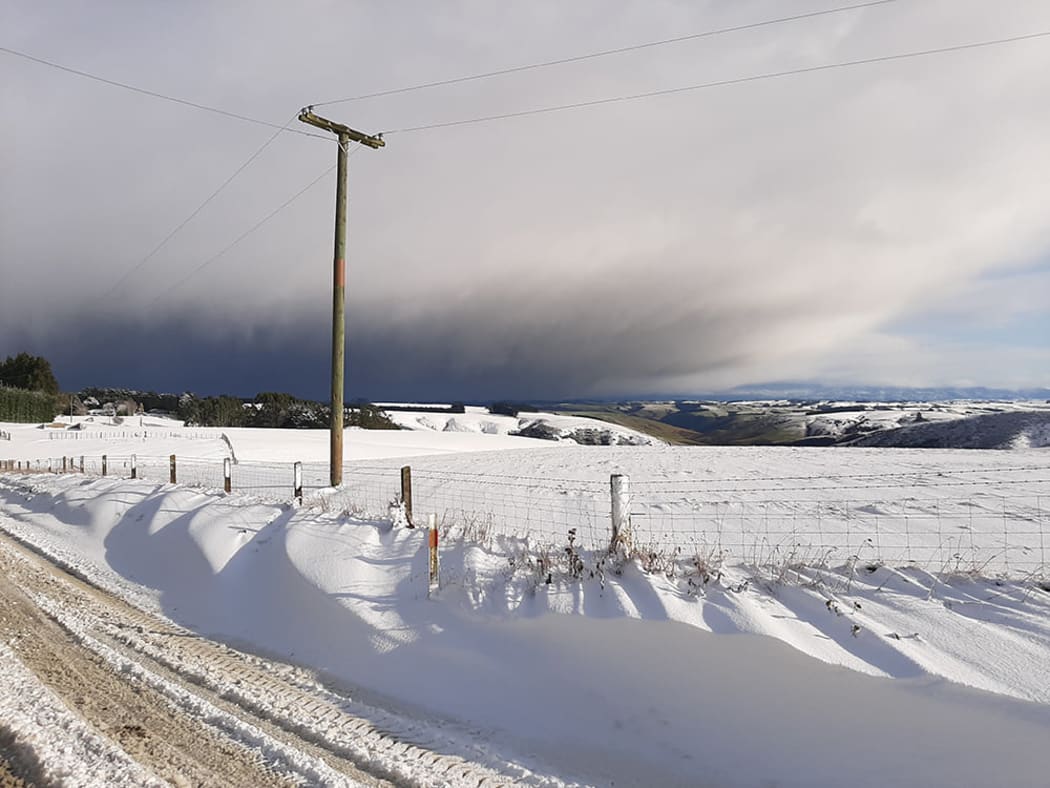 Snow in Clutha District on Monday 28 September