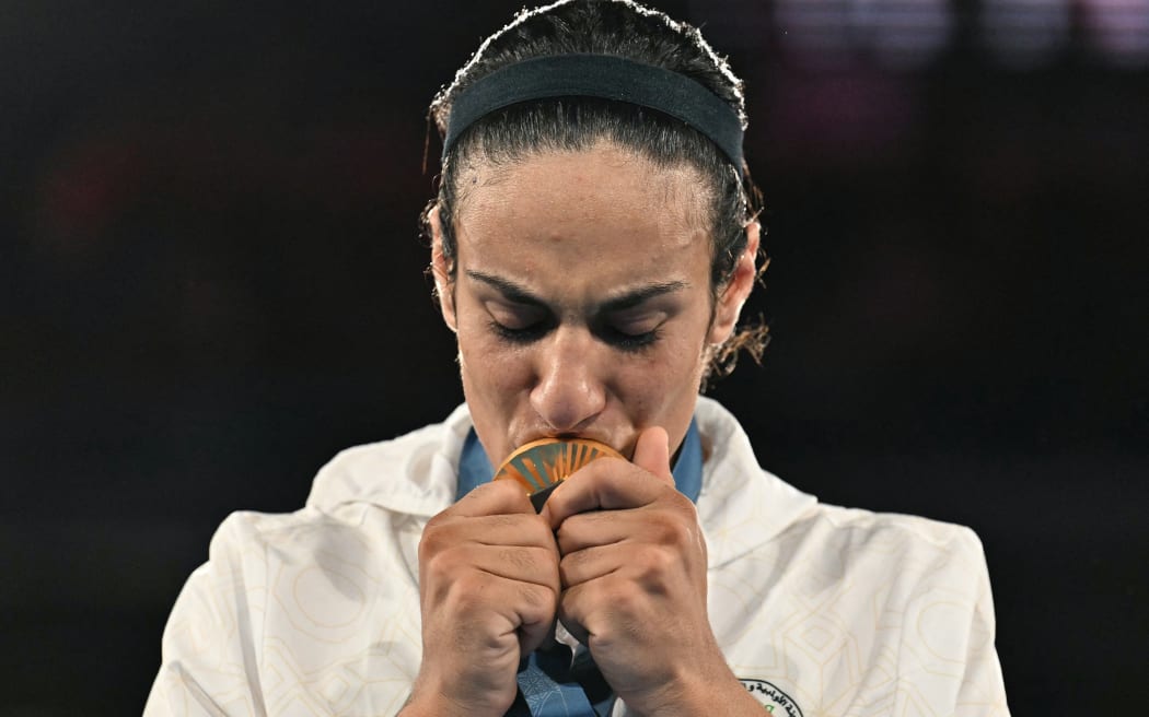 Gold medallist Algeria's Imane Khelif.