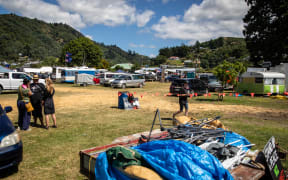 A group of people have been protesting against Covid-19 vaccine mandates at Nelson Square Reserve, Picton, since 7 February.