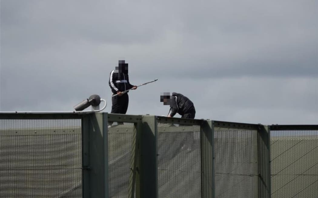 Youths on roof of Korowai Manaaki, 31 December 2024.
