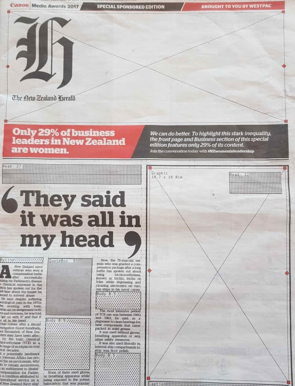 The front page of a special Herald edition for Westpac's diversity survey,